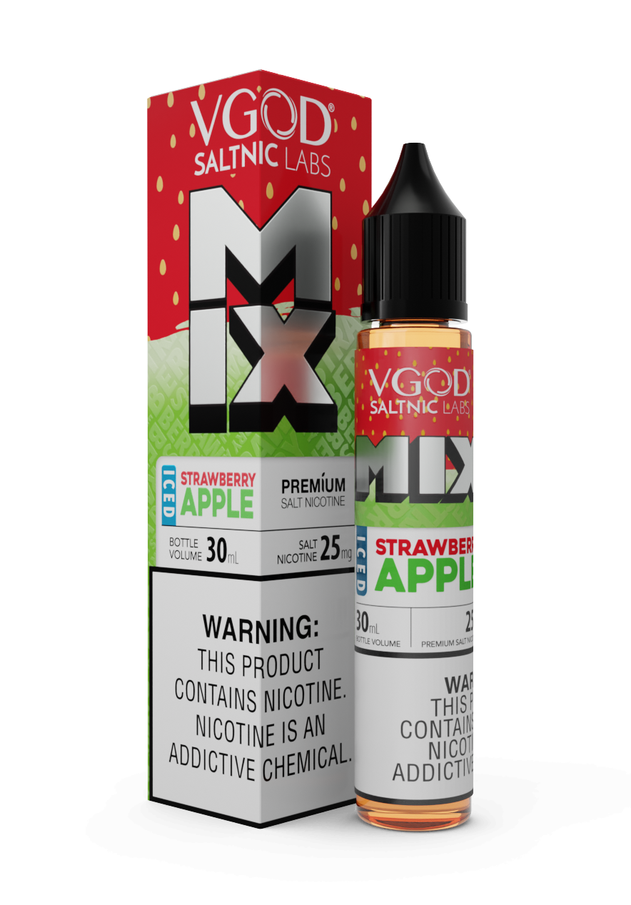 VGOD MIX Iced Strawberry Apple SaltNic E-Liquid سالت توت فرنگی سیب و یخ ویگاد|VGOD MIX Iced Strawberry Apple