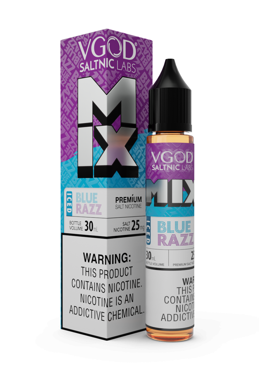 VGOD-SaltNic-Eliquid-MIX-Iced-Blue-Razz سالت بلوبری و یخ ویگاد|VGOD Mix Iced Blue Razz