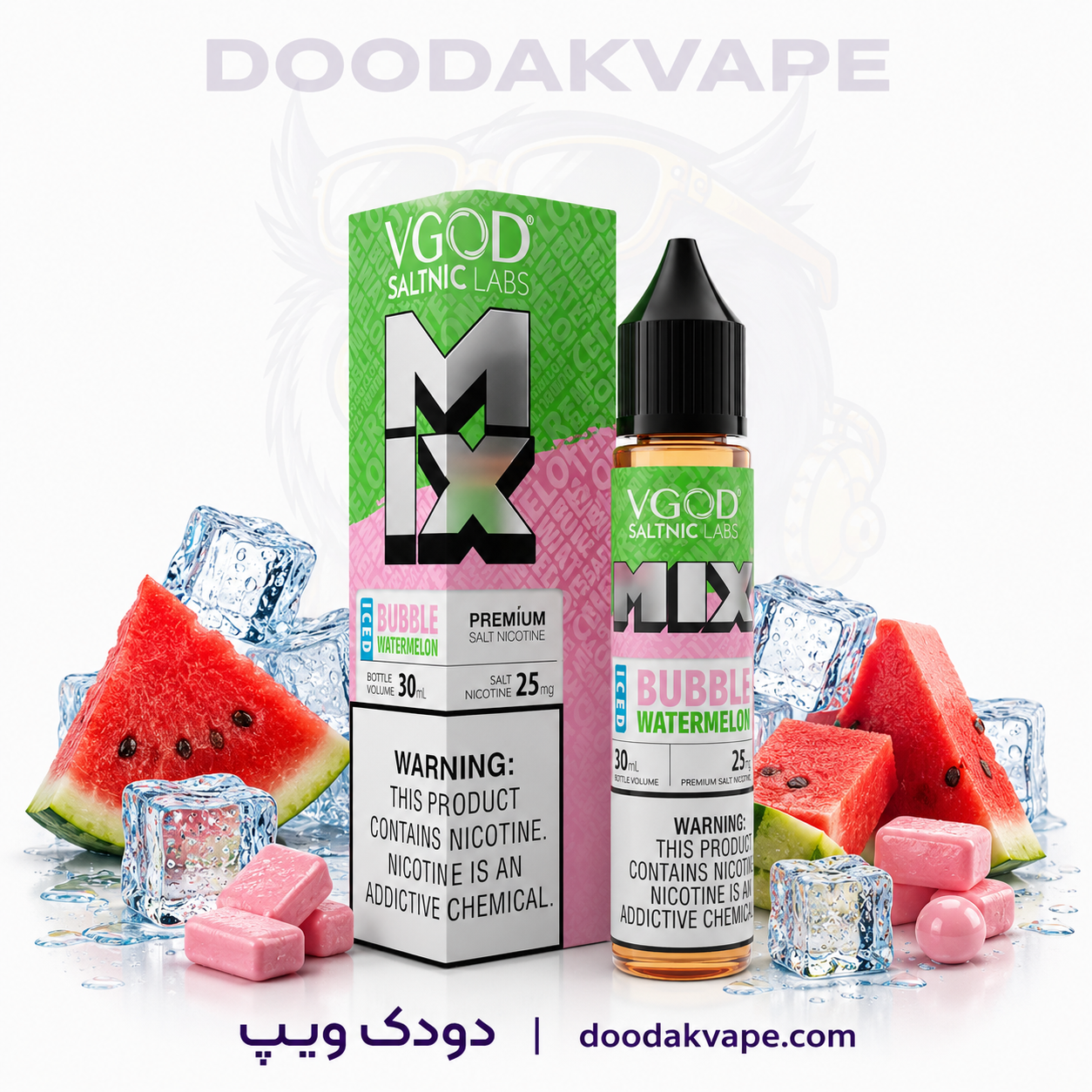سالت آدامس هندوانه یخ ویگاد| VGOD MIX Iced Bubble Watermelon SaltNic 1 سالت آدامس هندوانه یخ ویگاد| VGOD MIX Iced Bubble Watermelon SaltNic