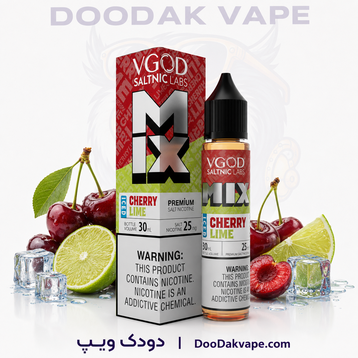 سالت گیلاس لیمو یخ ویگاد| VGOD MIX Iced Cherry Lime SaltNic 1 سالت گیلاس لیمو یخ ویگاد| VGOD MIX Iced Cherry Lime SaltNic اورجینال | دودک ویپ | doodakvape.com