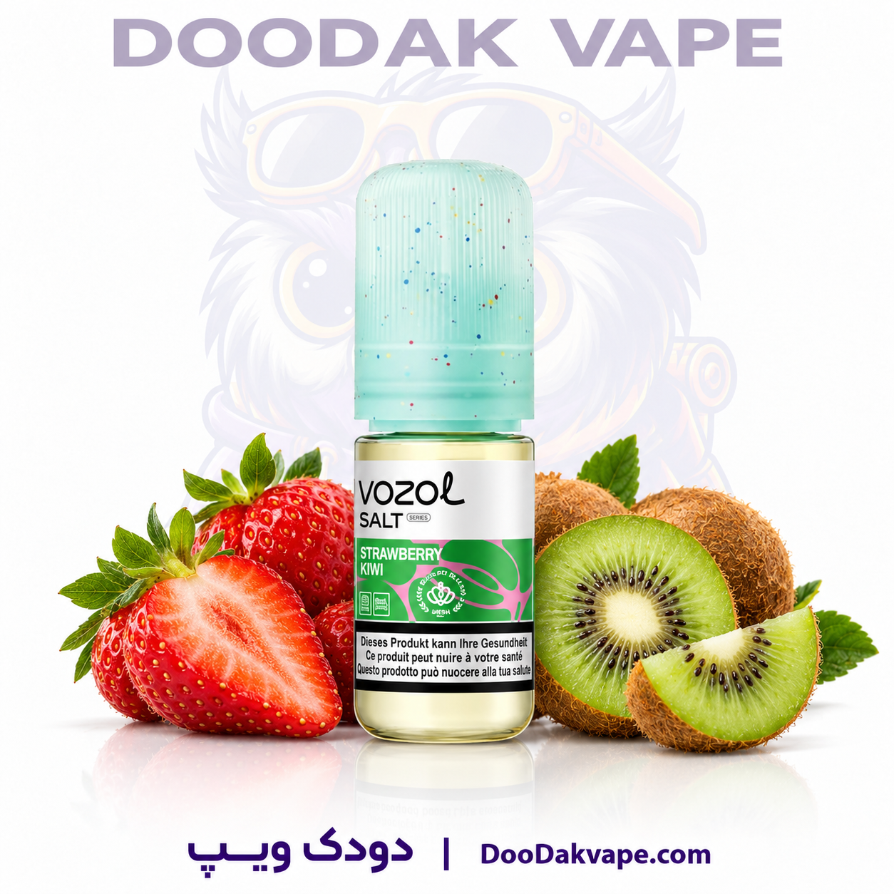 سالت توت فرنگی کیوی وزول ۱۰ میل | VOZOL Strawberry Kiwi SaltNic 10ml 1 سالت توت فرنگی کیوی وزول ۱۰ میل | VOZOL Strawberry Kiwi Salt Nic 10ml نیکوتین ۲۰ میلیگرم